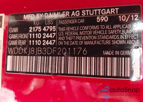 2013 Mercedes-Benz E 350 4Matic из США, поврежденный, VIN WDDKJ8JB3DF201176